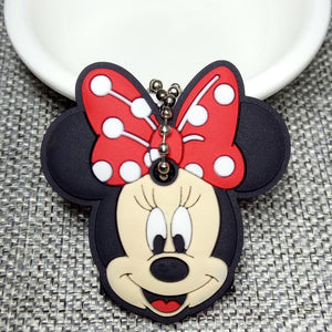 Cartoon Anime Keychain Cute Silicone Mickey Stitch Bear Key