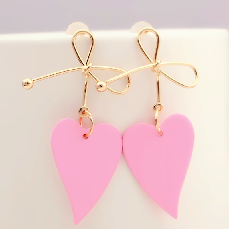 Fashion Gold Color Heart Geometric Drop Earring for Women Brincos